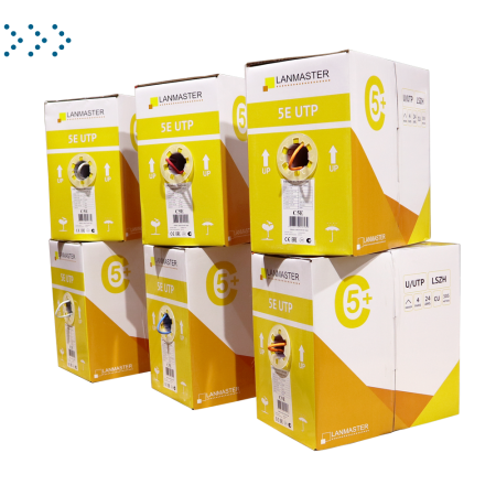 Кабель LANMASTER SF/UTP, 4 пары, Кат. 5E, LSZH, нг(А)-HF, серый, 305 м